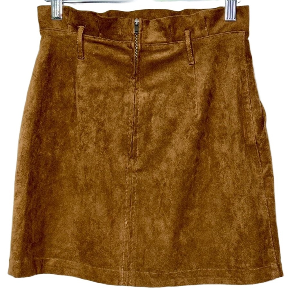 NEW Abercrombie & Fitch Brown Suede Leather Casual Mini Skirt Womens Size XS